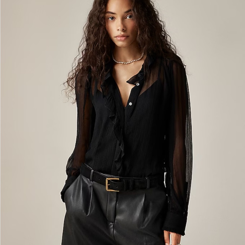 Elegant Black Sheer Blouse